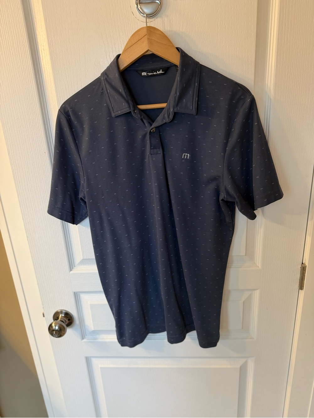 Travis Mathew Men's Dark Navy Micro Dot Polo
